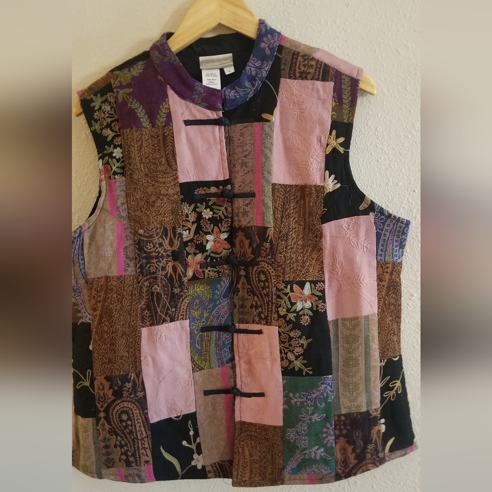 Coldwater Creek Womens Embroidered Patchwork Vest Size L - Picture 5 of 5